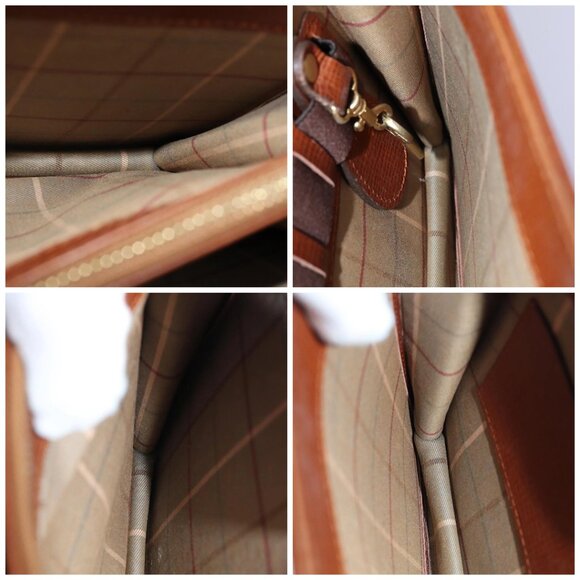 Burberrys Clutch Bag Leather Brown Auth - Picture 15 of 16